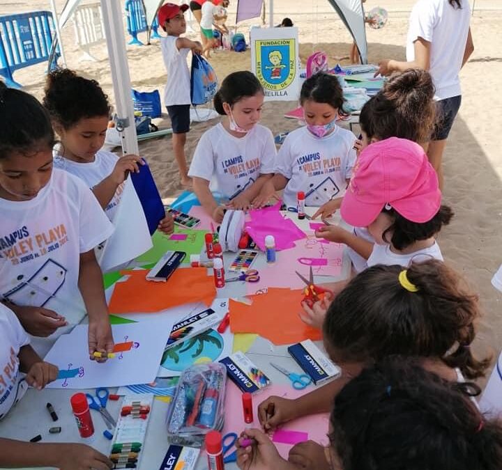 La Fundación Mensajeros de la Paz colabora, en las actividades de Melilla Sport Capital Voleibol, para los más pequeños.