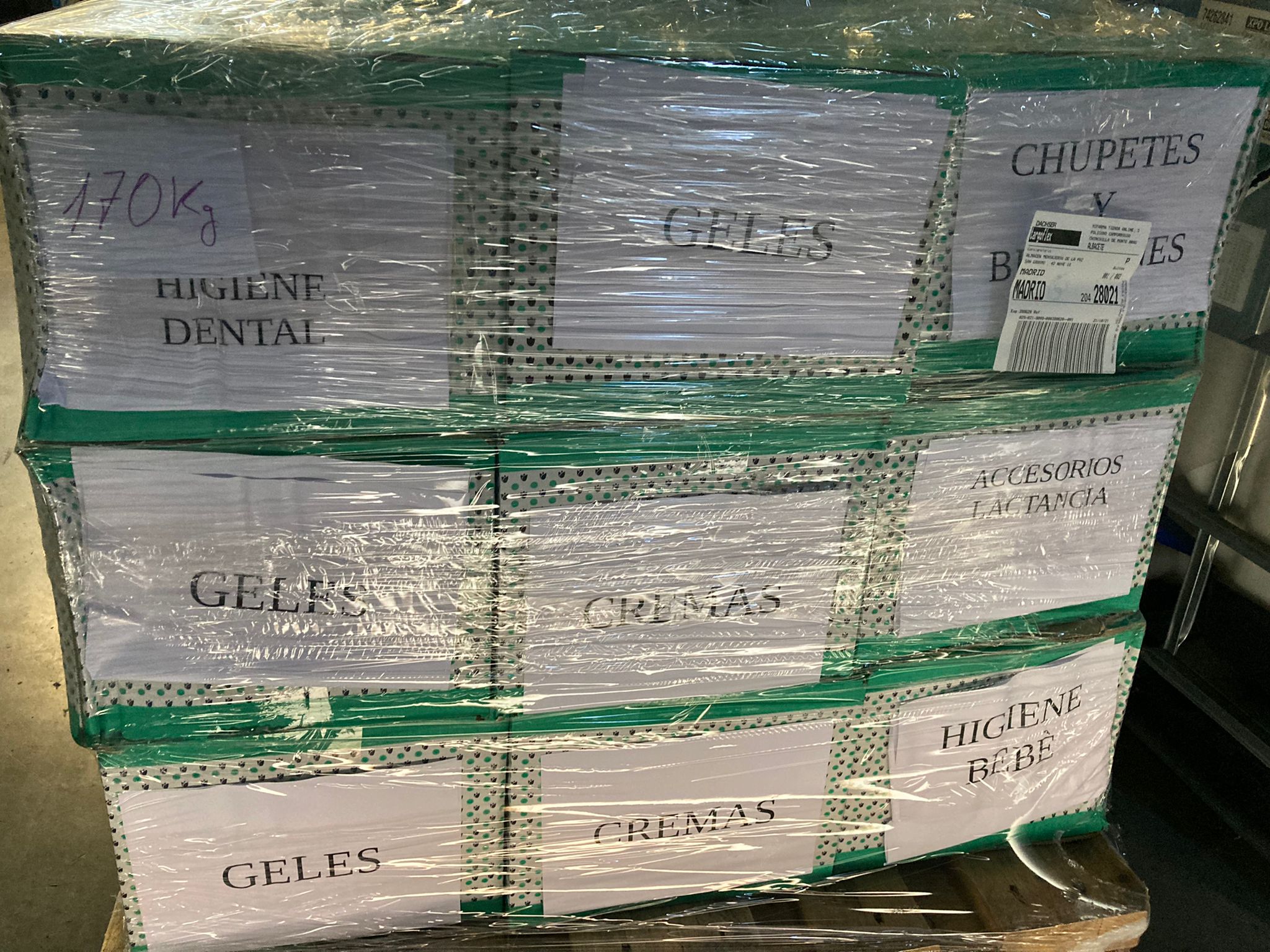 Desde Mifarma by Atida nos han hecho llegar 3 palets que contienen productos infantiles