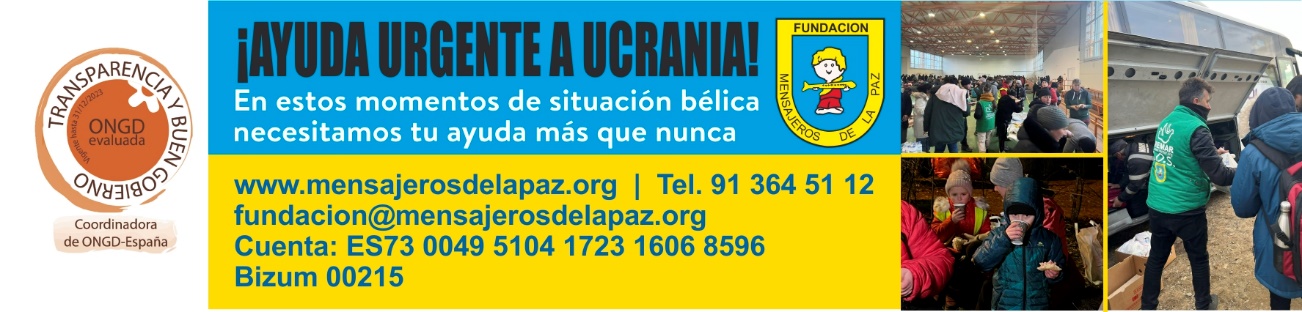 WiZinkCenter ha puesto en marcha una campaña solidaria de Ayuda a Ucrania a favor de las ongs, Fundación Mensajeros de la Paz y Policía Solidaria.