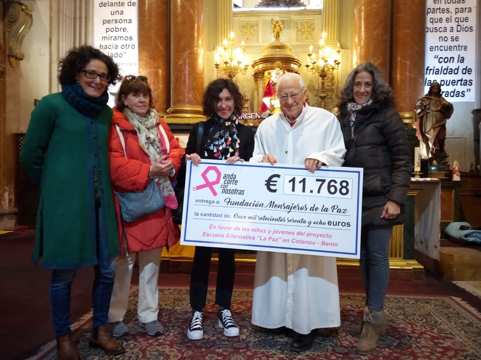 Entrega recaudacion Carrera Solidaria andacorreconnosotras en favor de las jovenes de Benin – Africa