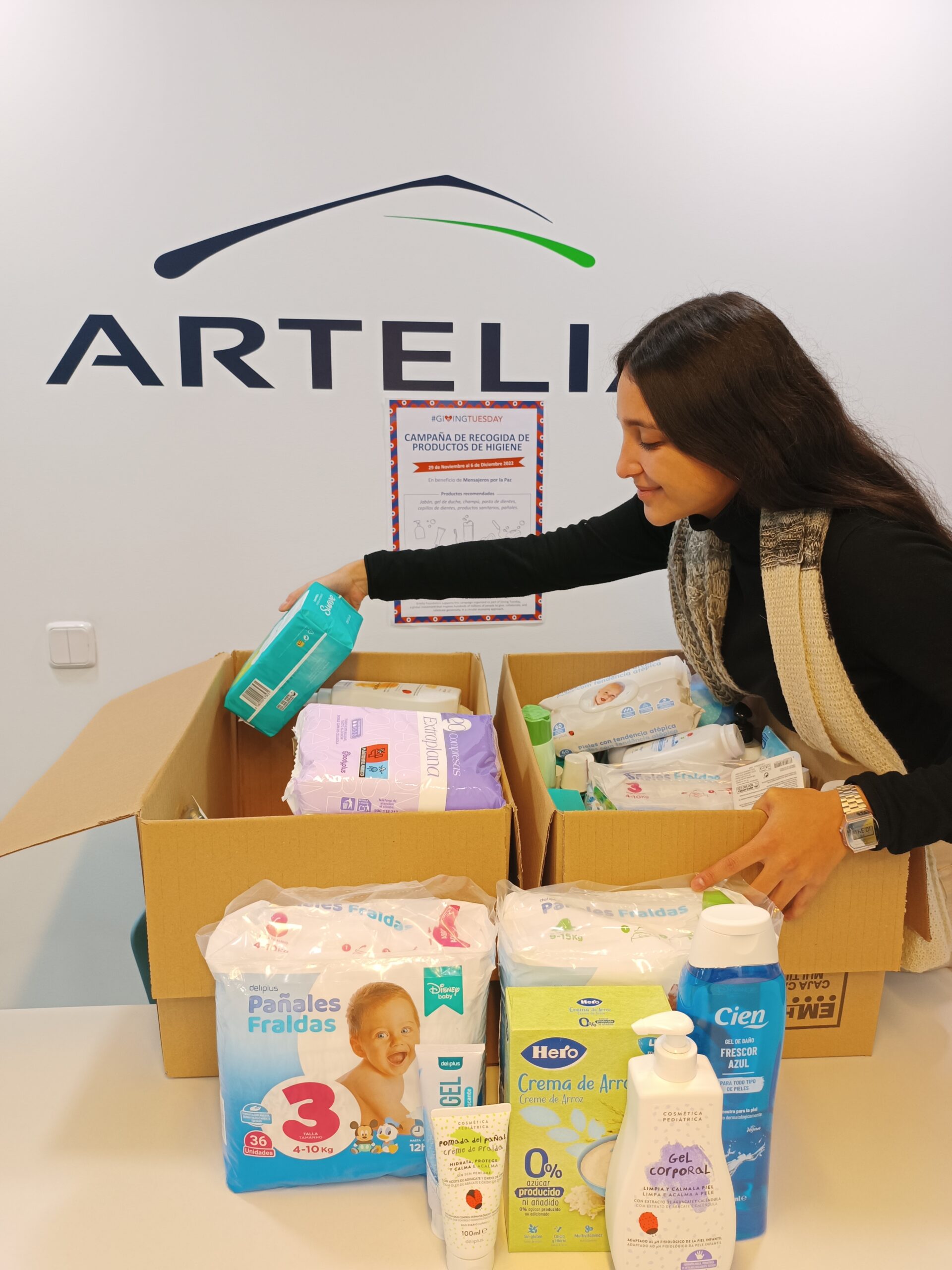 COLABORACION ARTELIA SPAIN CON DONACION DE PRODUCTOS INFANTILES