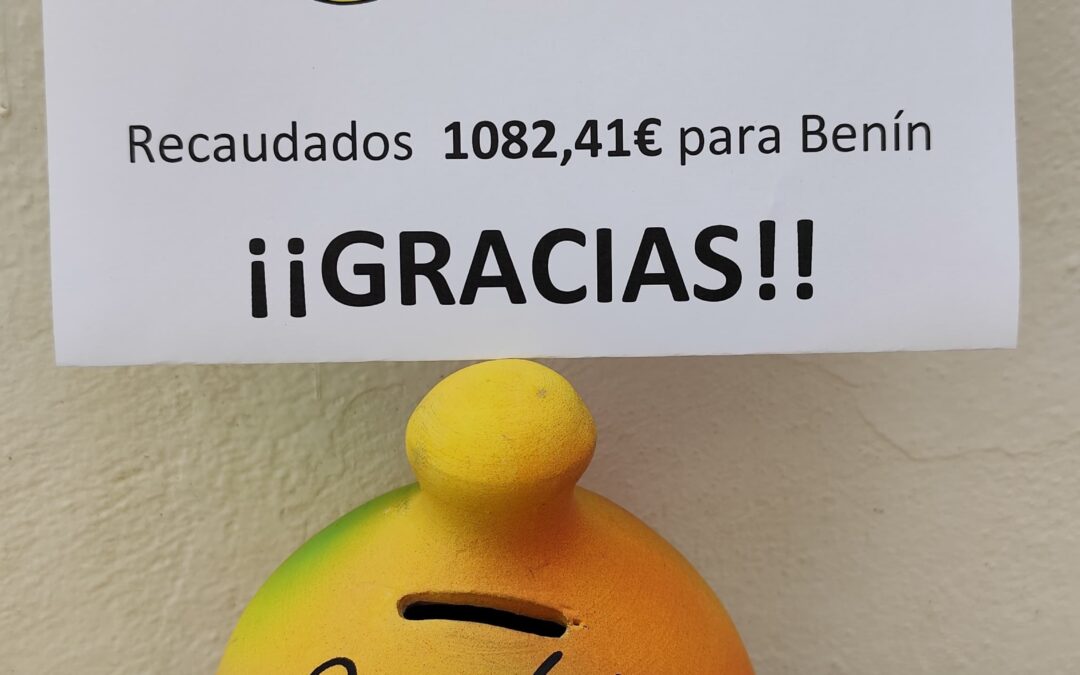 Agradecimiento a Irene Ochoa por esta hucha con donaciones para los niñ@s de Benín – Africa-