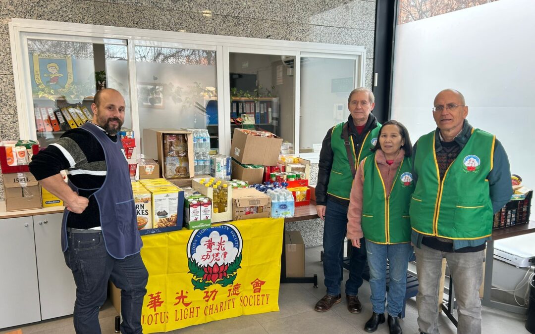 Agradecimiento donación Lotus Charity Society al Centro Familiar Mensajeros de la Paz Villaverde