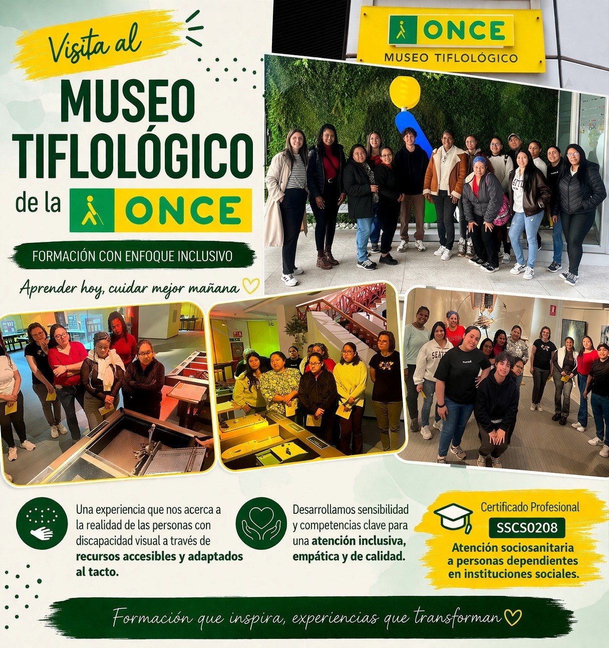 El alumnado del Curso de Atención Sociosanitaria ha visitado el Museo Tiflológico de la ONCE